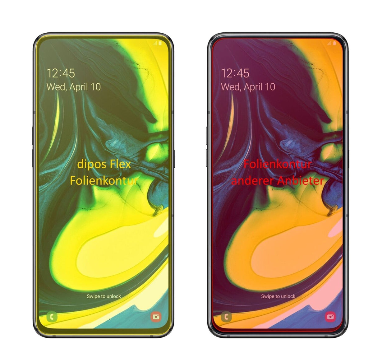 3x 3D Full Cover Schutzfolie für Samsung Galaxy A80