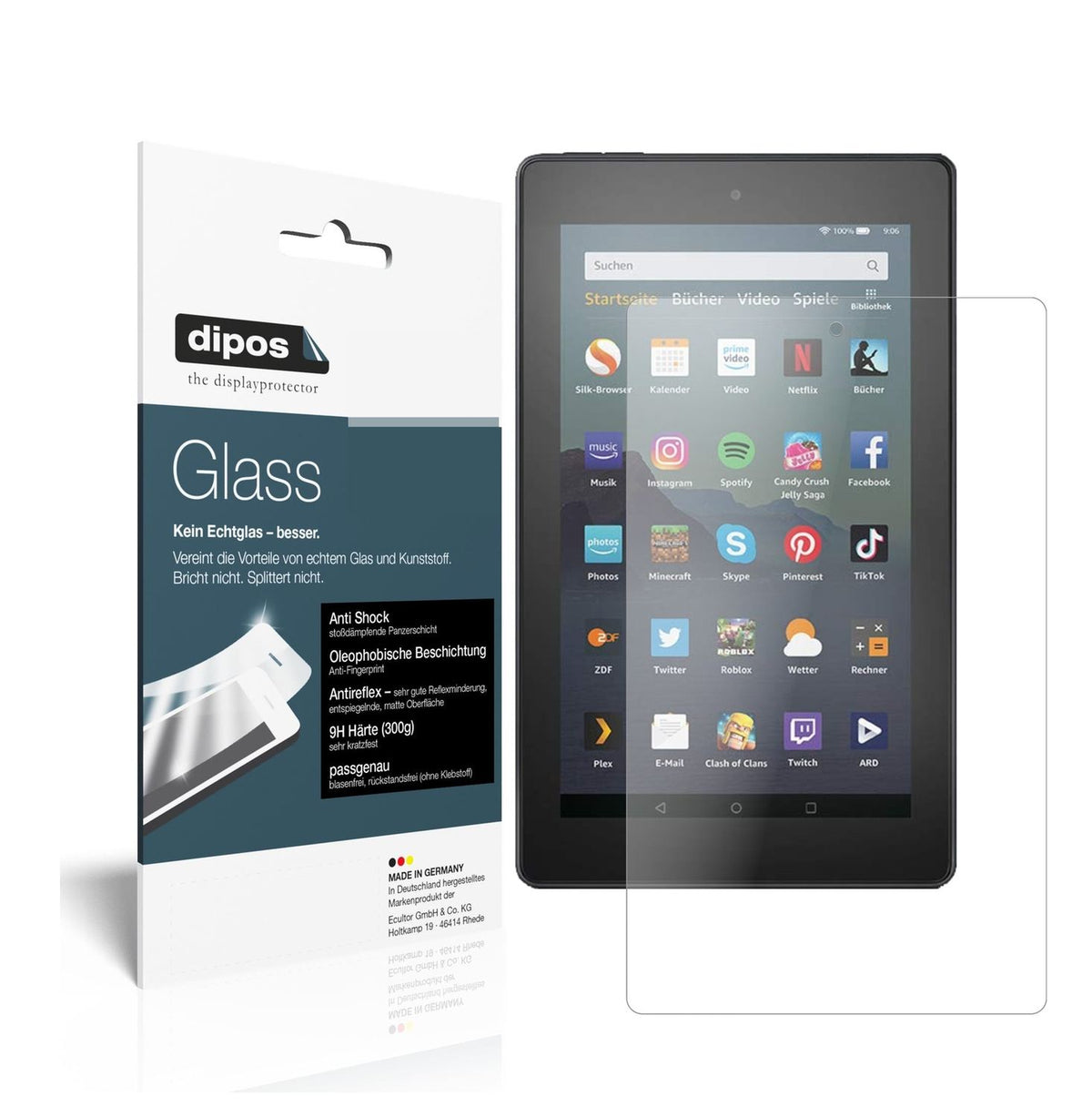 2x 9H Schutzfolie matt für Amazon Fire 7 Tablet 9. Generation (2019) Panzerfolie