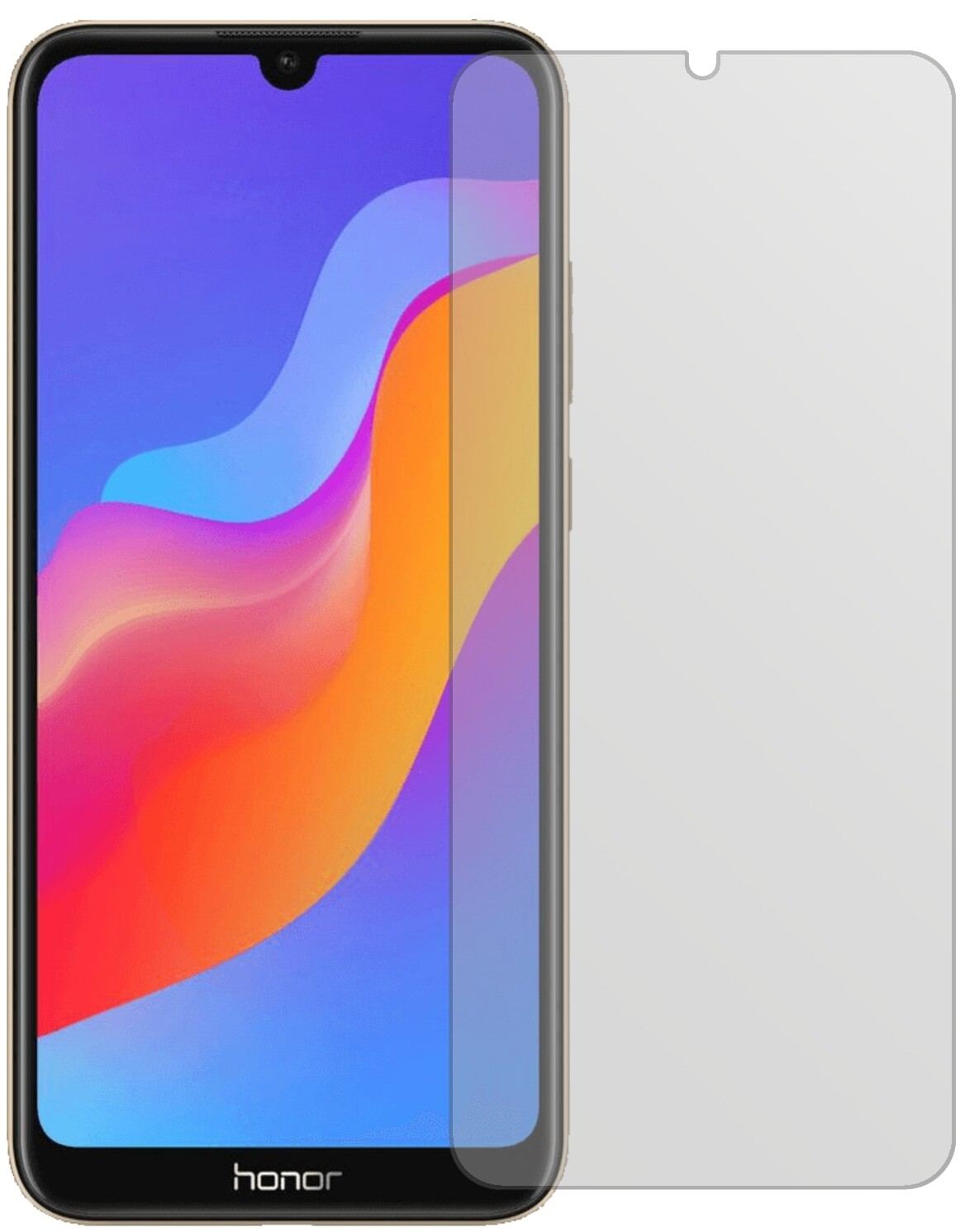 Honor8A mit aufgebrachter dipos Displayschutzfolie, die lästige Fingerabdrücke minimiert