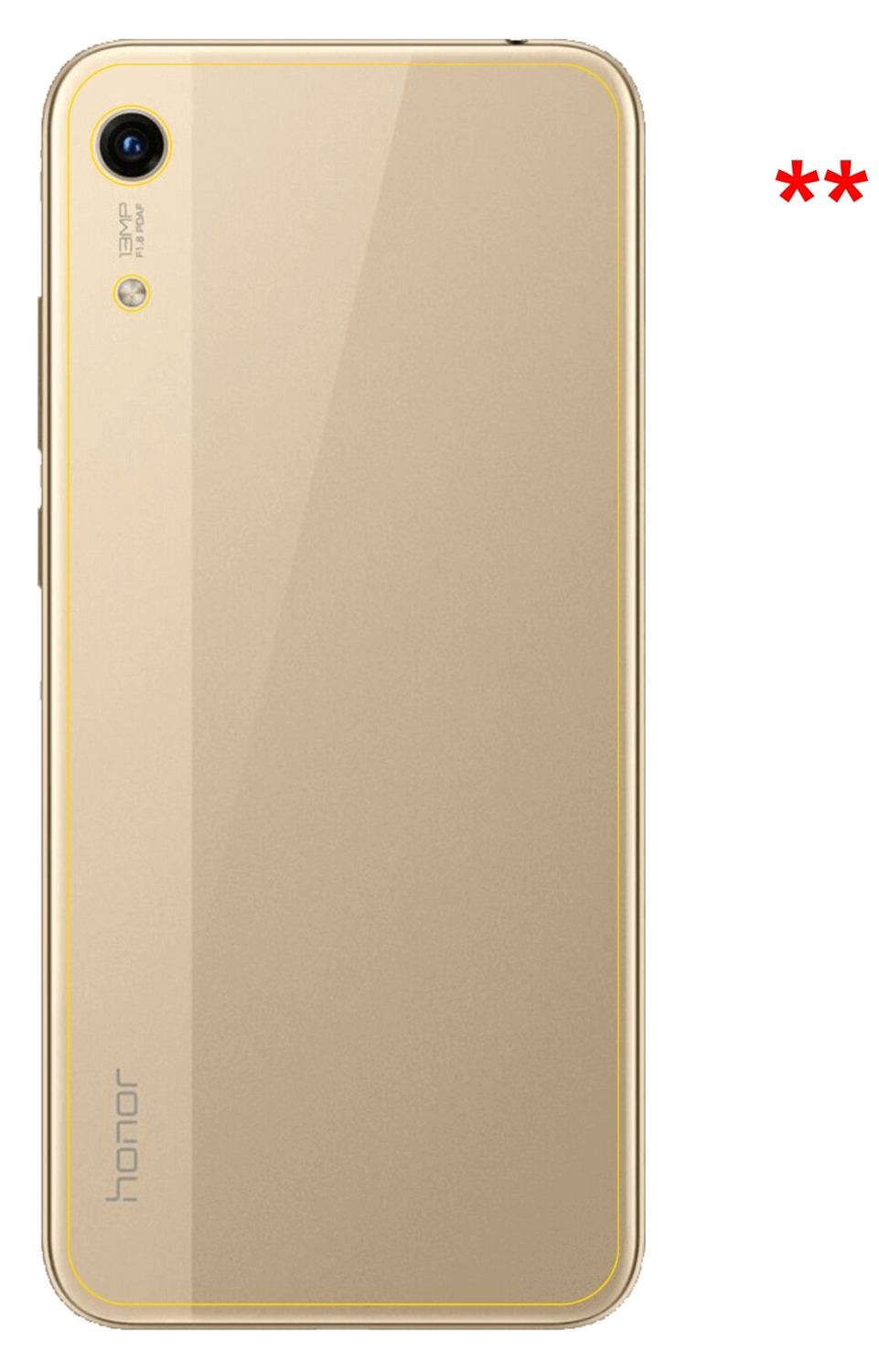 dipos Displayschutz für Honor 8A Pro Rückseite, transparente Oberfläche, perfekte Passform auch für die Rundungen