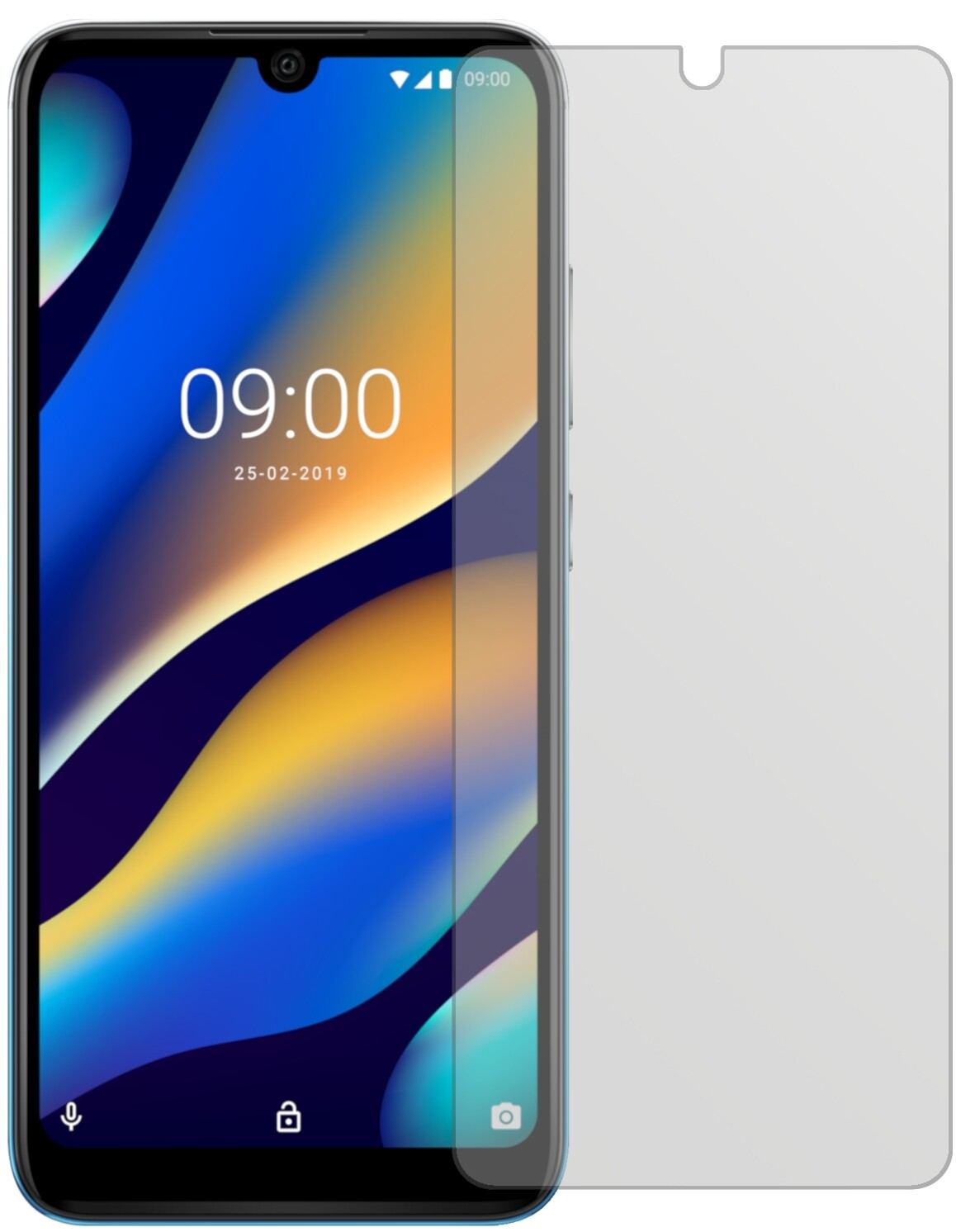 WikoView 3 Lite mit aufgebrachter dipos Displayschutzfolie, die lästige Fingerabdrücke minimiert