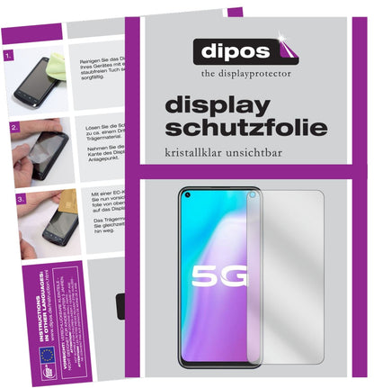 Klare Displayschutzfolie von dipos passend für Vivo Y51s, präziser Zuschnitt und blasenfrei montiert