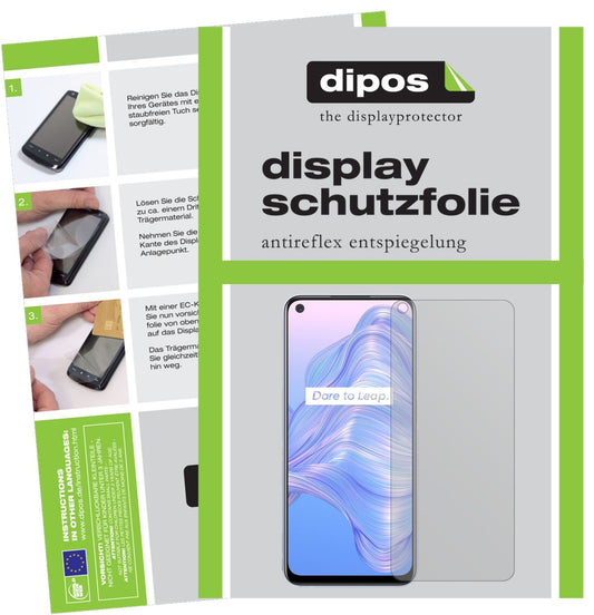 Matte Displayschutzfolie von dipos passend für Oppo Realme V5 5G, präziser Zuschnitt und blasenfrei montiert