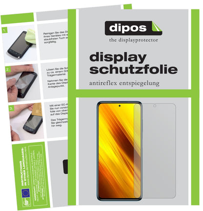 Matte Displayschutzfolie von dipos passend für Poco X3 NFC, präziser Zuschnitt und blasenfrei montiert