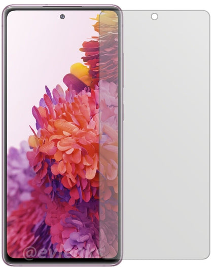 SamsungGalaxy S20 FE mit aufgebrachter dipos Displayschutzfolie, die lästige Fingerabdrücke minimiert