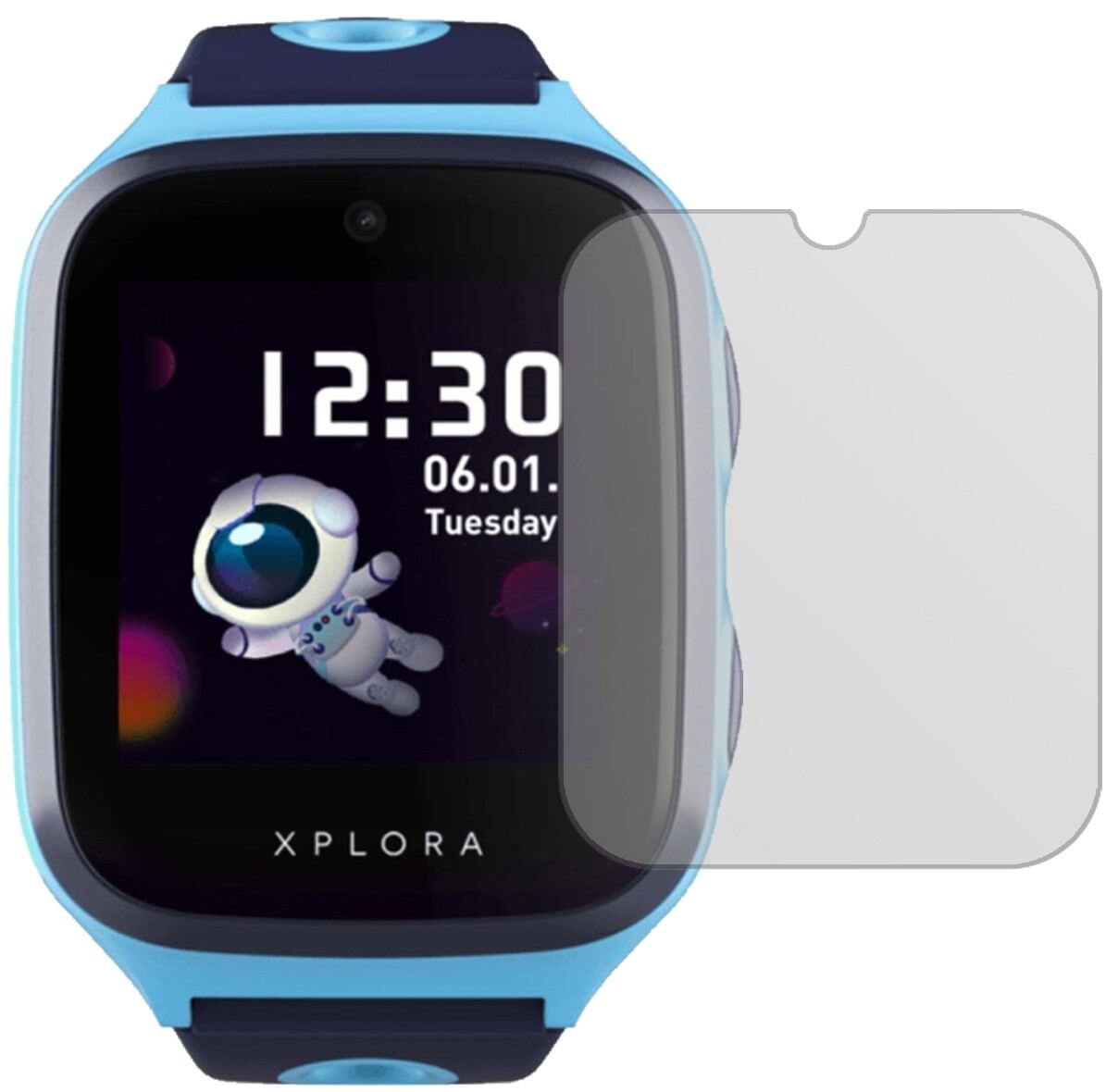 XploraX4 mit aufgebrachter dipos Displayschutzfolie, die lästige Fingerabdrücke minimiert