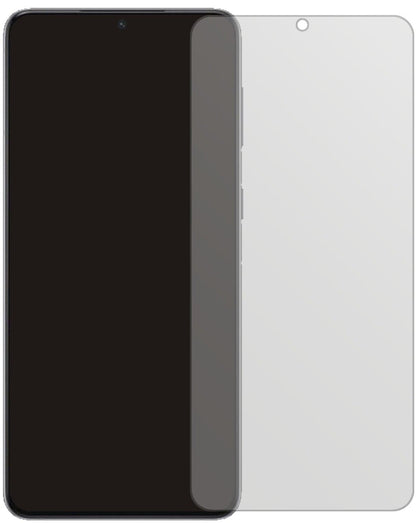 SamsungGalaxy S21 Ultra mit aufgebrachter dipos Displayschutzfolie, die lästige Fingerabdrücke minimiert
