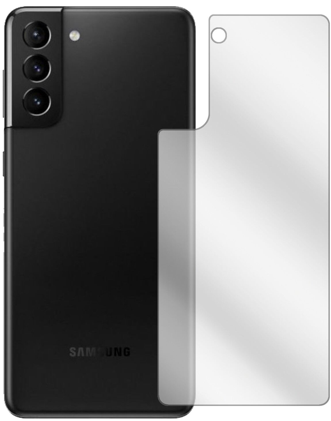 2x Schutzfolie klar für Samsung Galaxy S21 Rückseite Display-Schutzfolie