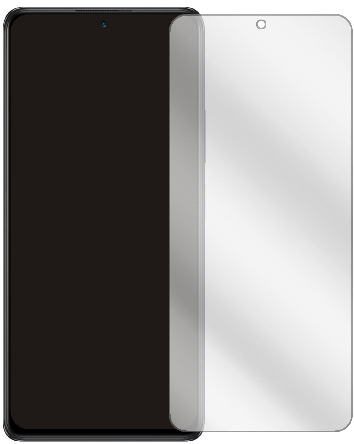 XiaomiRedmi Note 10 Pro mit aufgebrachter dipos Displayschutzfolie, glasklare Darstellung ohne Einschränkungen