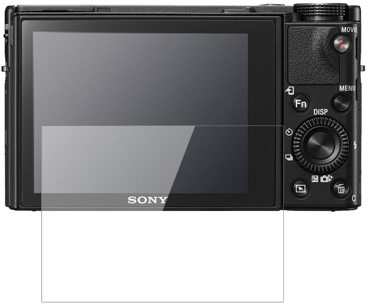 SonyCyber-Shot DSC-RX 1R mit aufgebrachter dipos Flex Schutzfolie, glasklare Darstellung ohne Einschränkungen