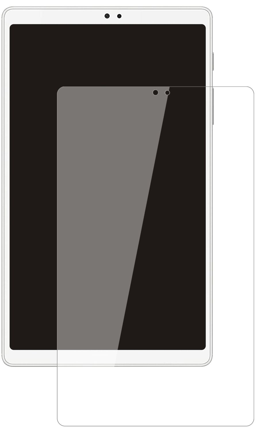 SamsungGalaxy Tab A7 Lite LTE mit aufgebrachter dipos Flex Schutzfolie, glasklare Darstellung ohne Einschränkungen