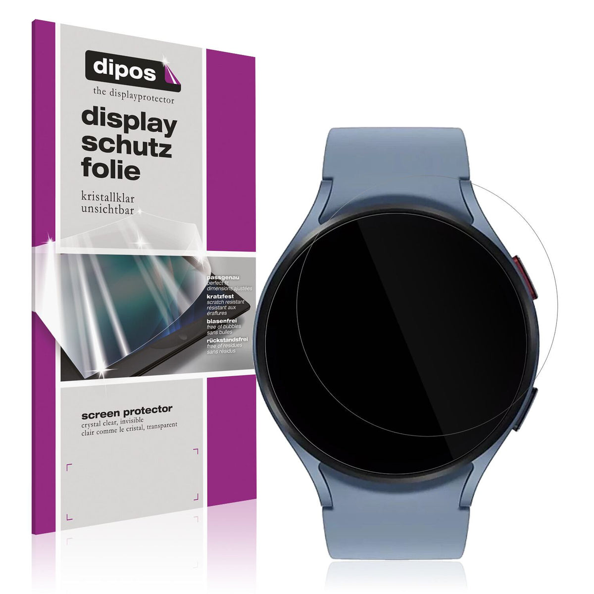 2x Schutzfolie klar für Samsung Galaxy Watch 5 (44mm) Display-Schutzfolie
