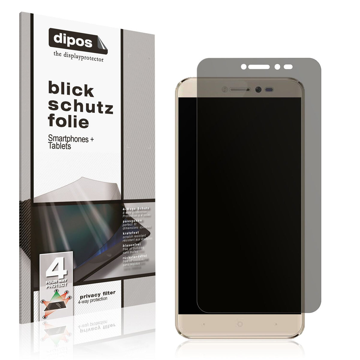 Blickschutzfolie von dipos passend für Symphony i10 Plus, präziser Zuschnitt und blasenfrei montiert