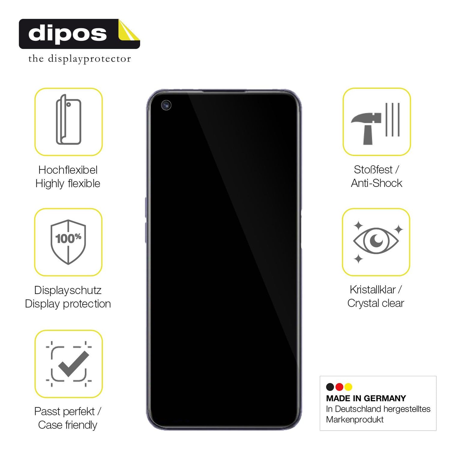 2x 3D Full Cover Schutzfolie für Realme Q3S