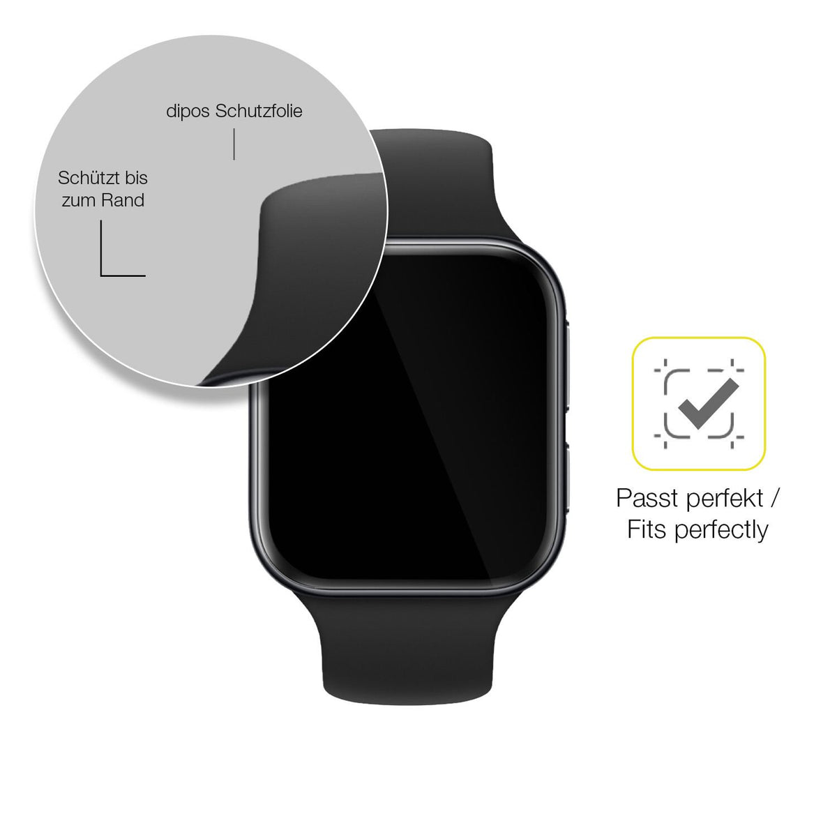 2x 3D Full Cover Schutzfolie für OPPO Watch 3