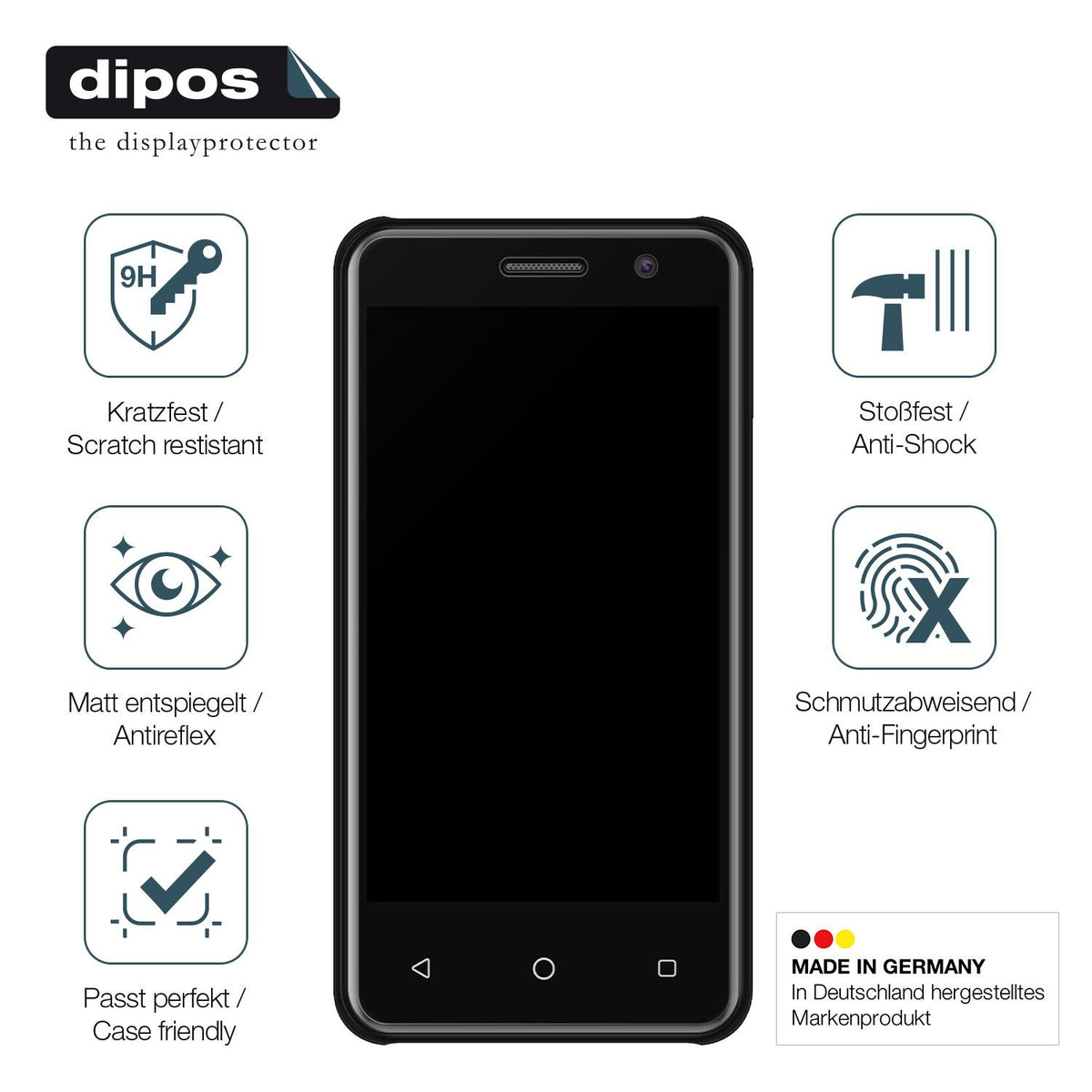 Matte Displayschutzfolie von dipos passend für Okaloka P89, 9H kratzfest und blasenfrei montiert
