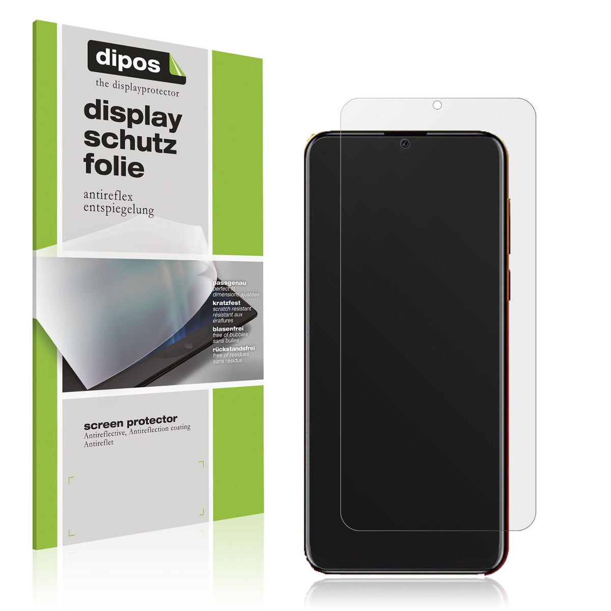 Matte Displayschutzfolie von dipos passend für Benco V80s, präziser Zuschnitt und blasenfrei montiert