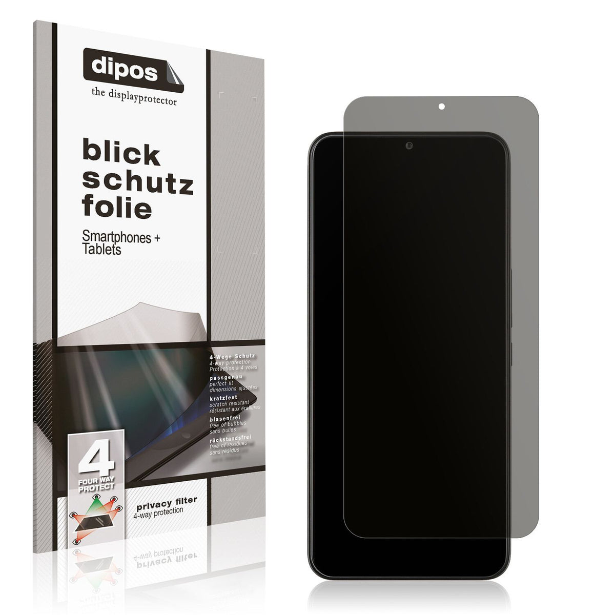 Blickschutzfolie von dipos passend für TCL 40R, präziser Zuschnitt und blasenfrei montiert
