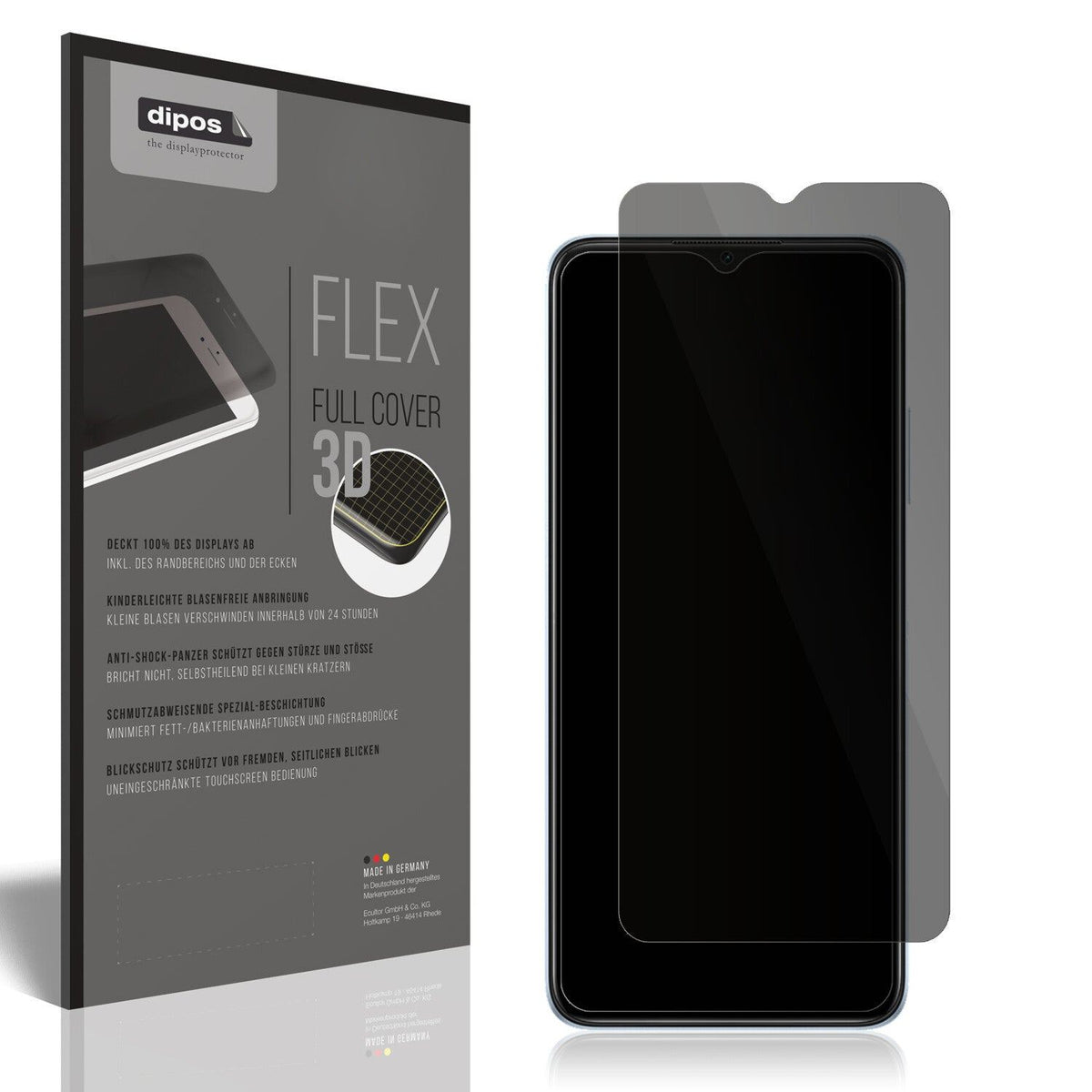 Full Cover Privacy Blickschutzfolie für Oppo A17