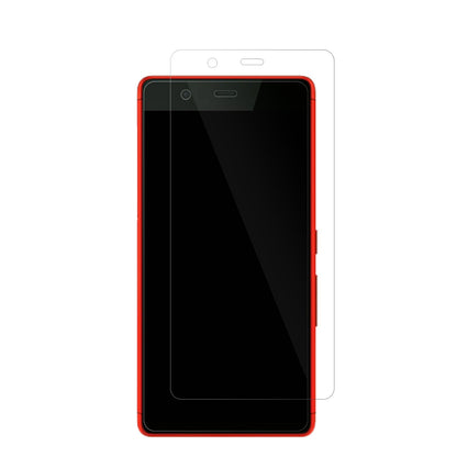 FujitsuArrows Be F-05J mit aufgebrachter dipos Displayschutzfolie, glasklare Darstellung ohne Einschränkungen