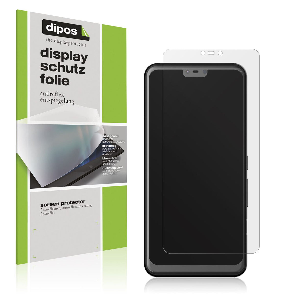 Matte Displayschutzfolie von dipos passend für Fujitsu Arrows U, präziser Zuschnitt und blasenfrei montiert
