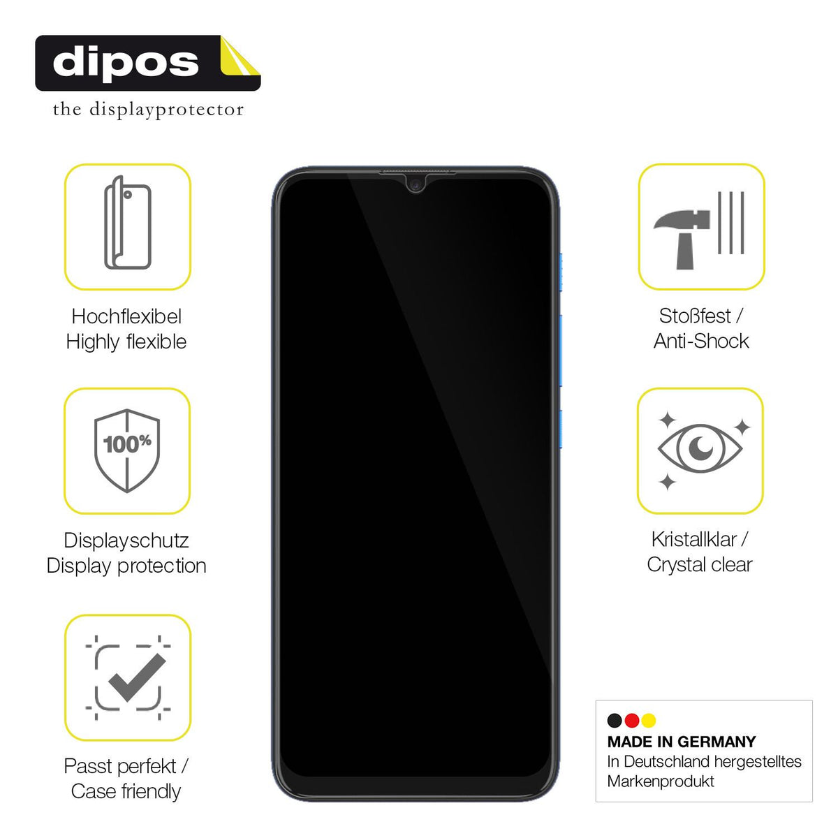 2x 3D Full Cover Schutzfolie für MOTOROLA Moto E7 Power