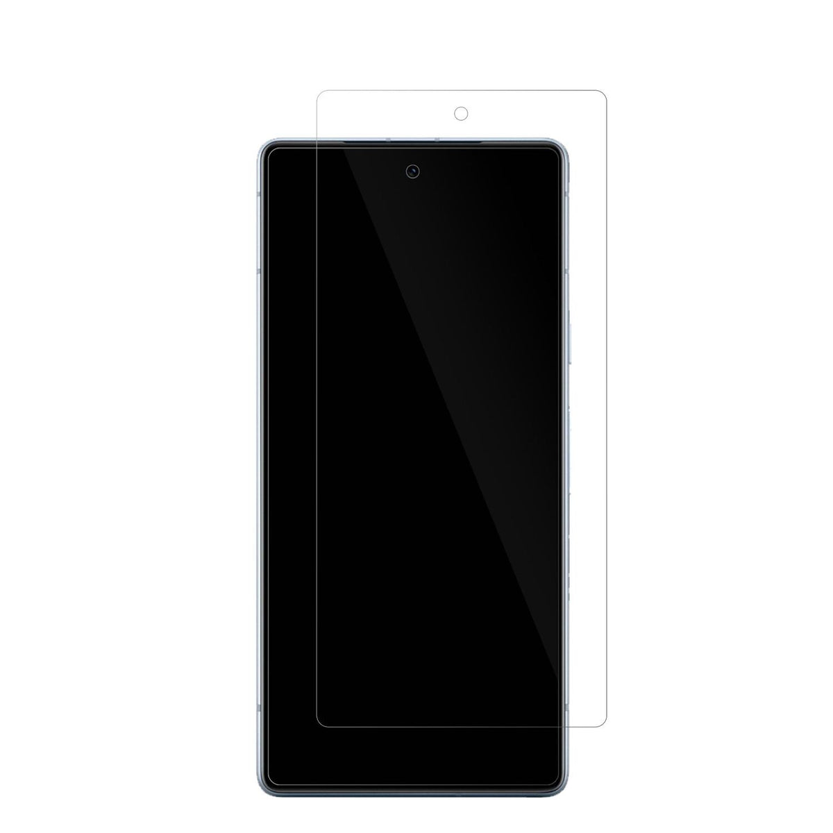 GooglePixel 7a mit aufgebrachter dipos Displayschutzfolie, glasklare Darstellung ohne Einschränkungen