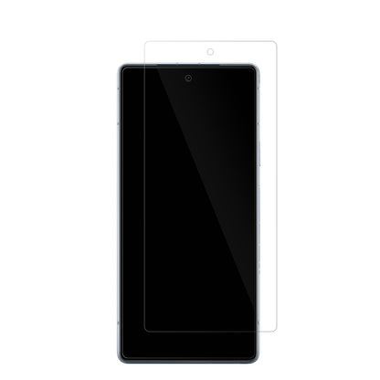 GooglePixel 7a mit aufgebrachter dipos Displayschutzfolie, glasklare Darstellung ohne Einschränkungen