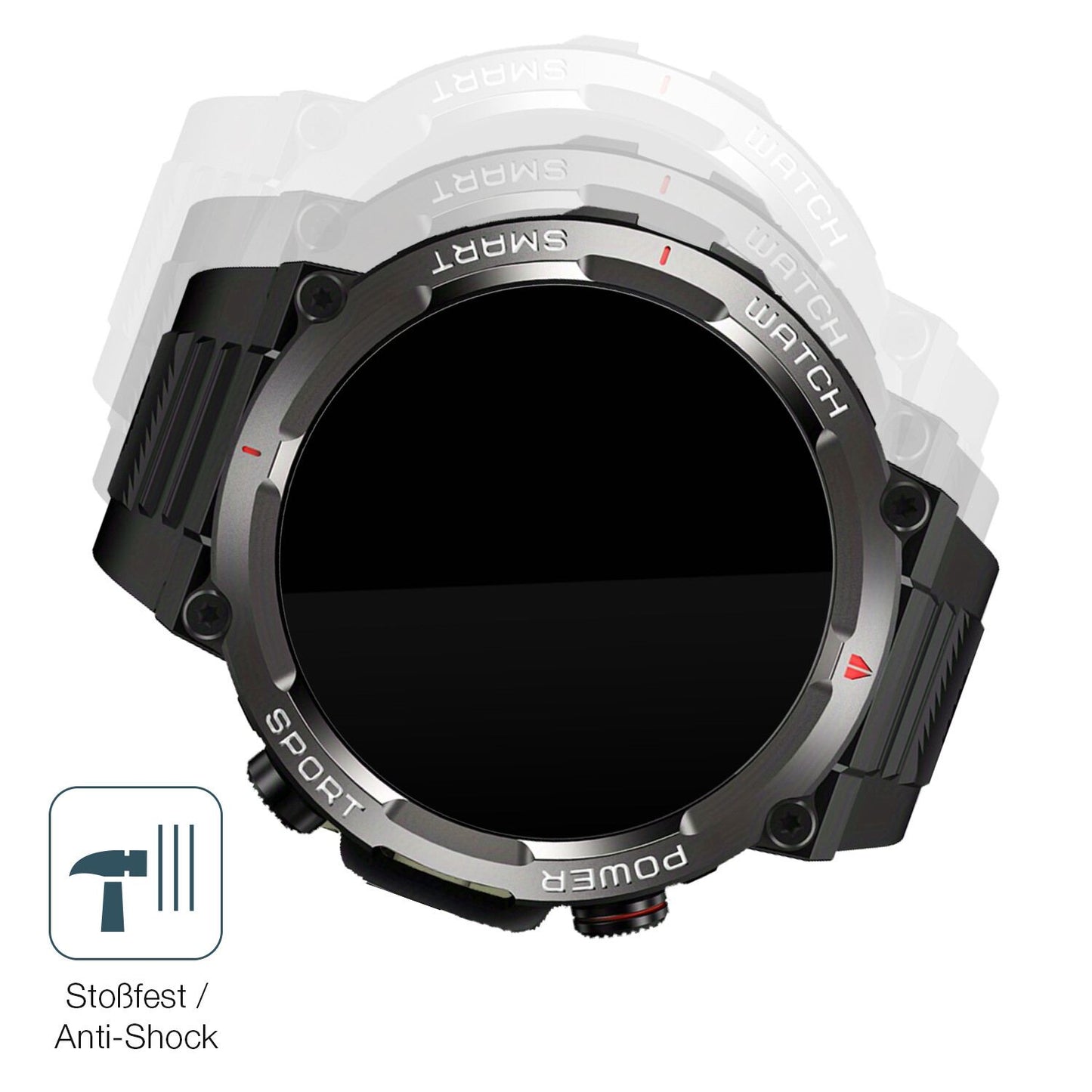 2x 9H Schutzfolie für IOWODO W50 1.39 Zoll Smartwatch Panzerfolie