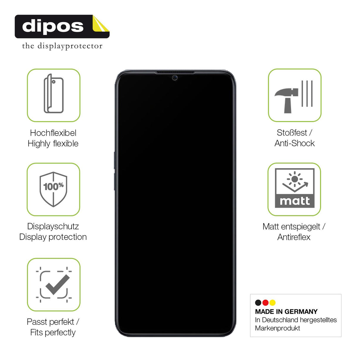 2x Full Cover Schutzfolie matt für Oppo A77 5G