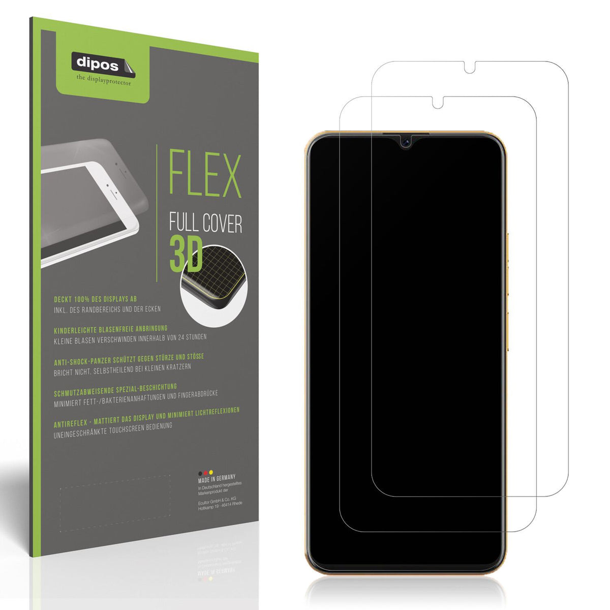 Matte Displayschutzfolie von dipos passend für Coolpad Cool 20 Pro, 100% Displayabdeckung und blasenfreie Montage