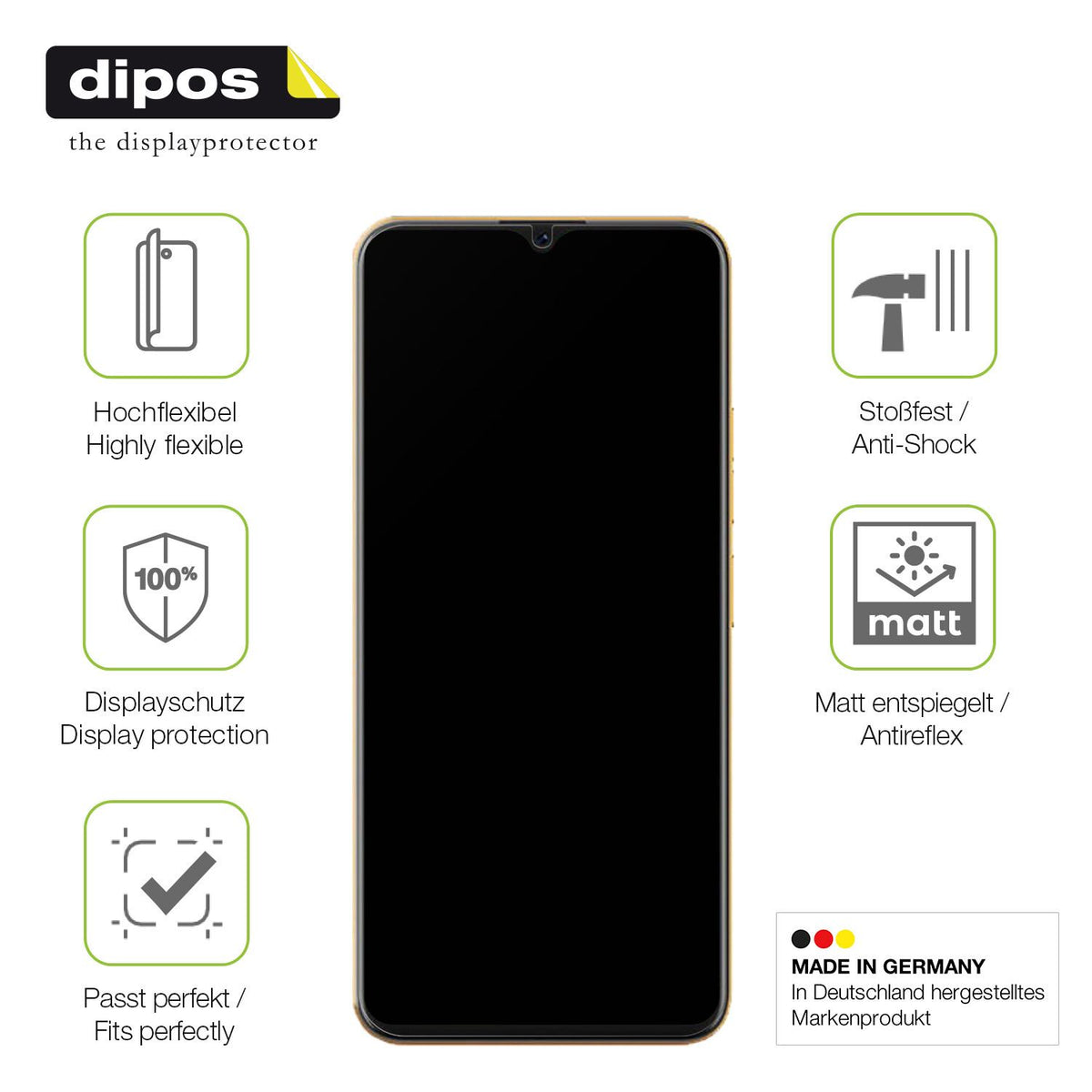 Displayschutz hergestellt in Deutschland, höchste Qualität made in Germany