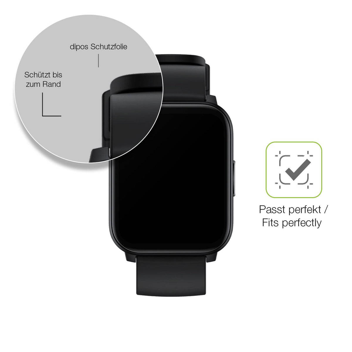 2x Full Cover Schutzfolie matt für Realme Watch S100