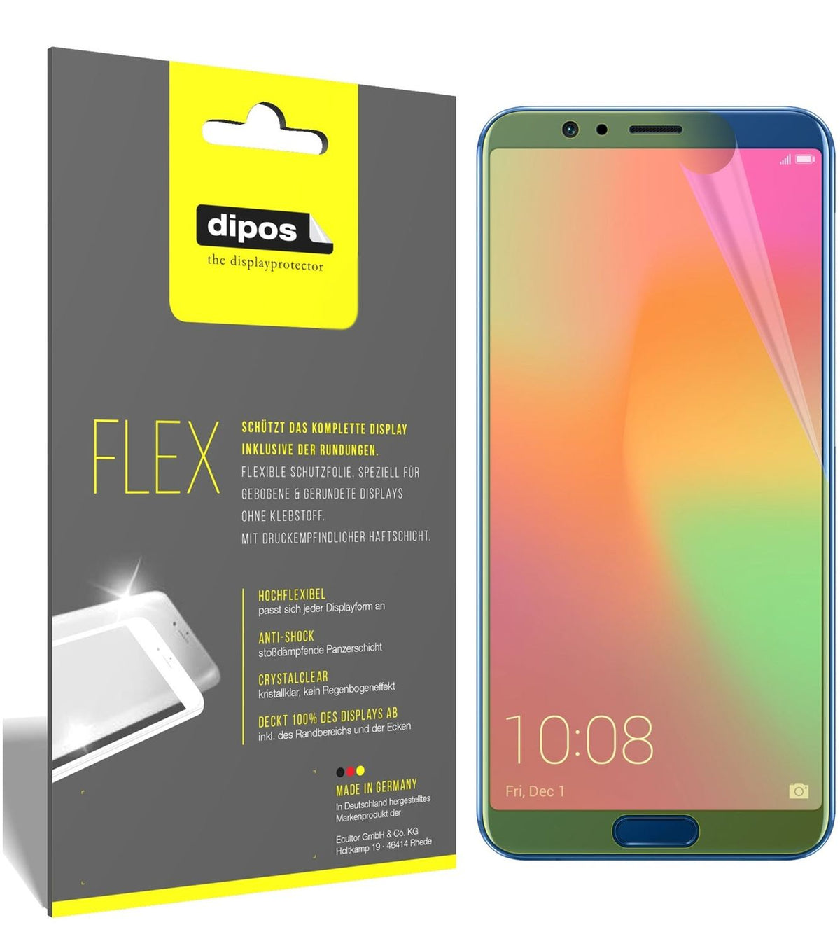 2x 3D Full Cover Schutzfolie für Huawei Honor View 10