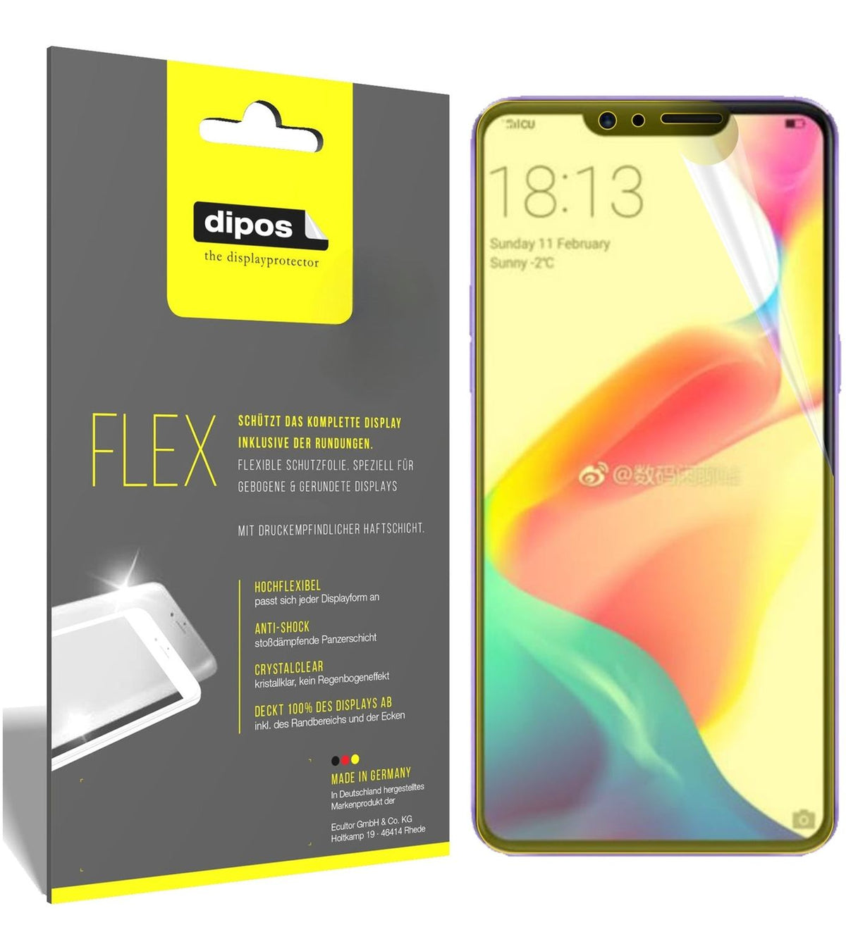 2x 3D Full Cover Schutzfolie für Oppo R15