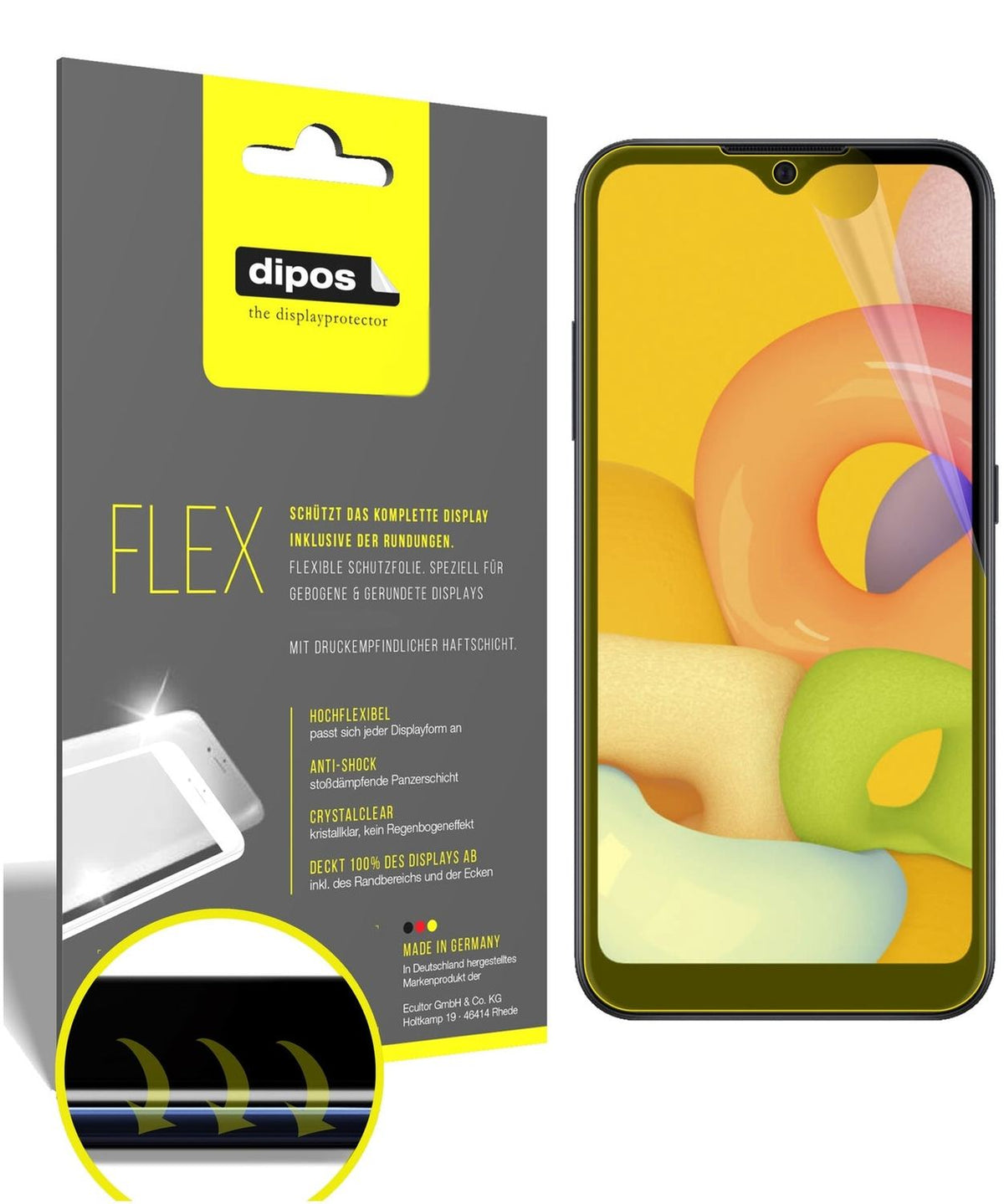 2x 3D Full Cover Schutzfolie für Samsung Galaxy A01