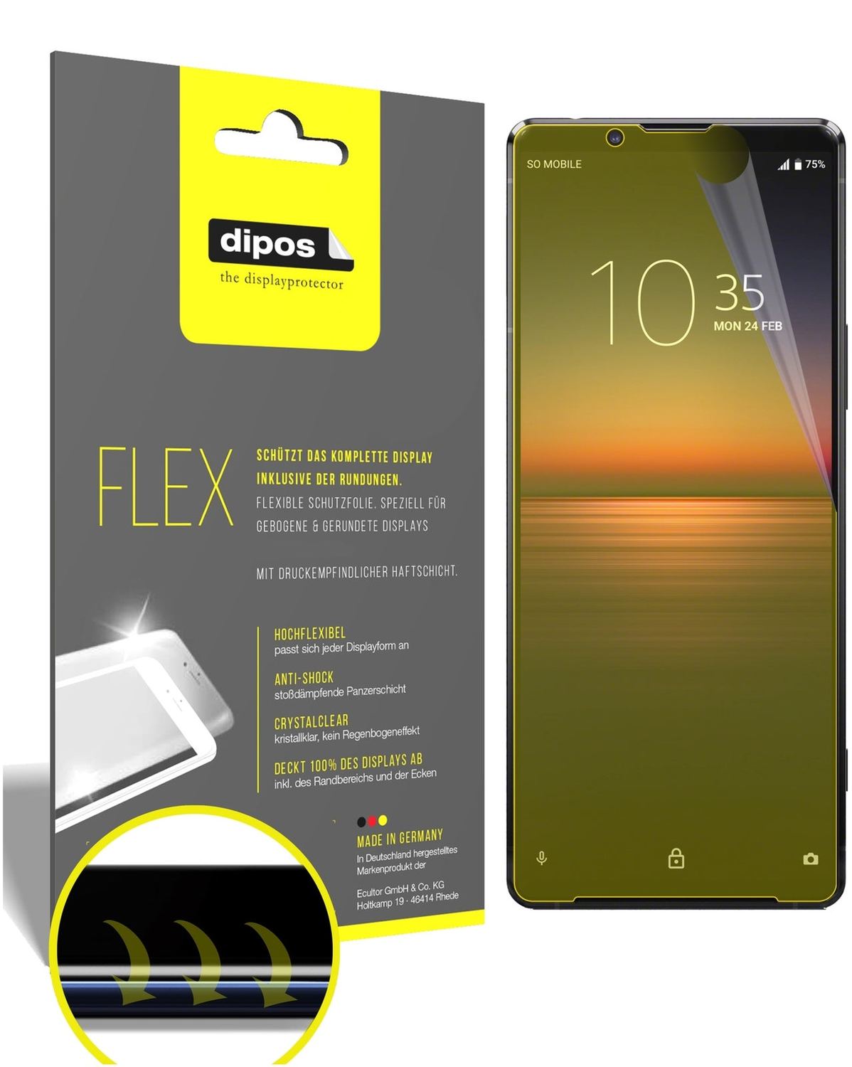 2x 3D Full Cover Schutzfolie für Sony Xperia 1 II