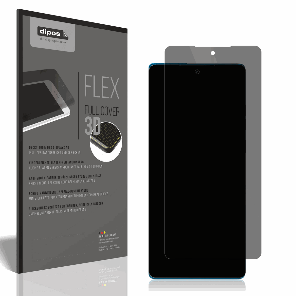 Full Cover Privacy Blickschutzfolie für Motorola G96