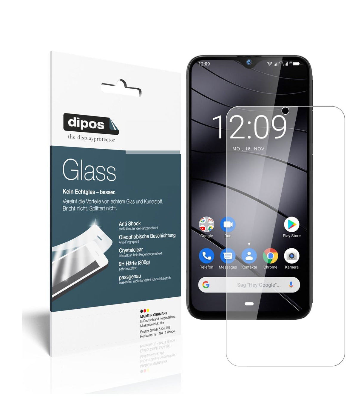 Klare Displayschutzfolie von dipos passend für Gigaset GS290, 9H kratzfest und blasenfrei montiert