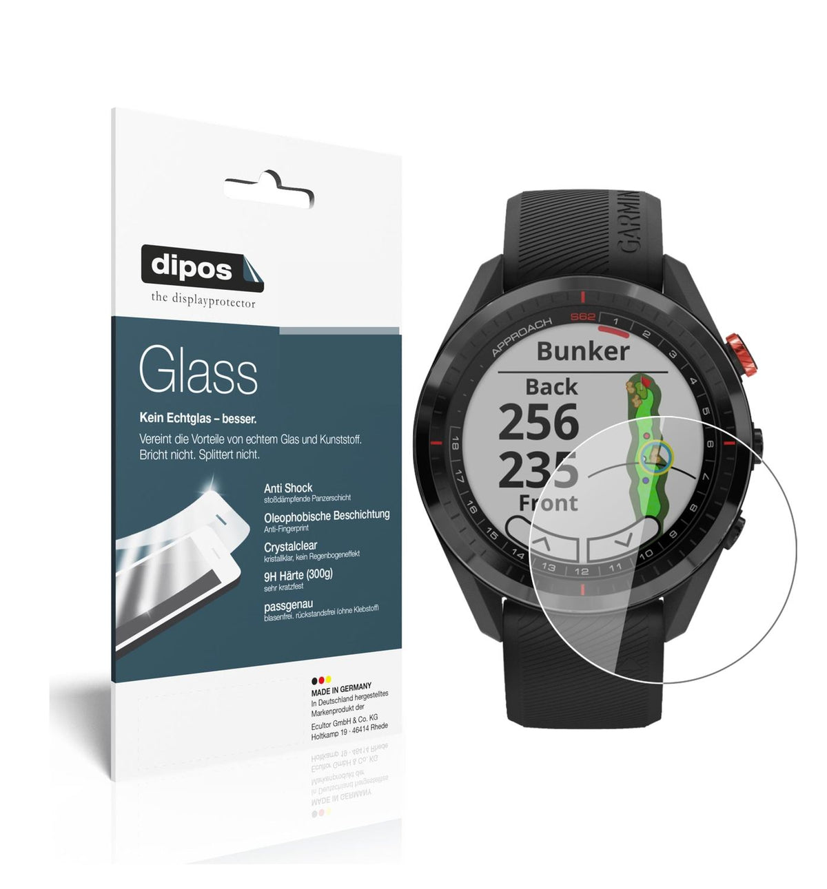 2x 9H Schutzfolie für Garmin Approach S62 Panzerfolie