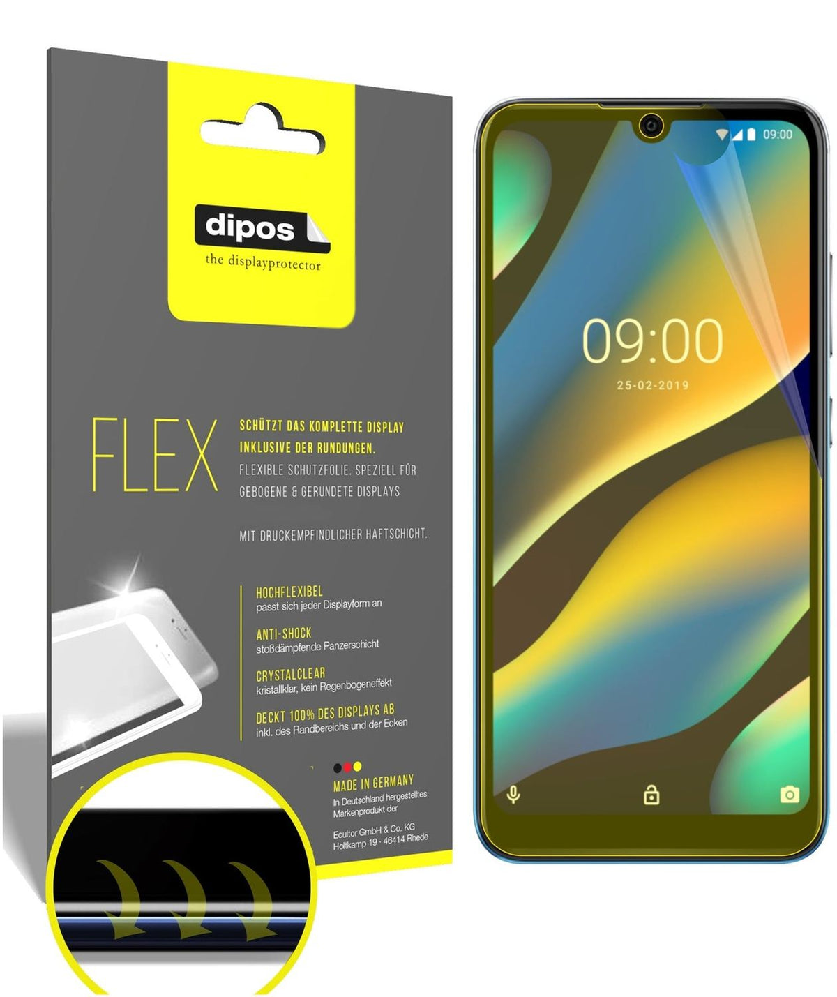 3x 3D Full Cover Schutzfolie für Wiko View 3 Lite