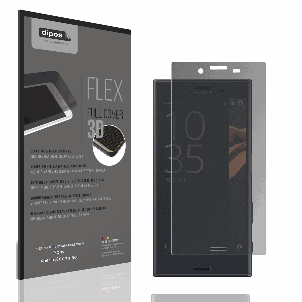 Full Cover Privacy Blickschutzfolie für Sony Xperia X Compact