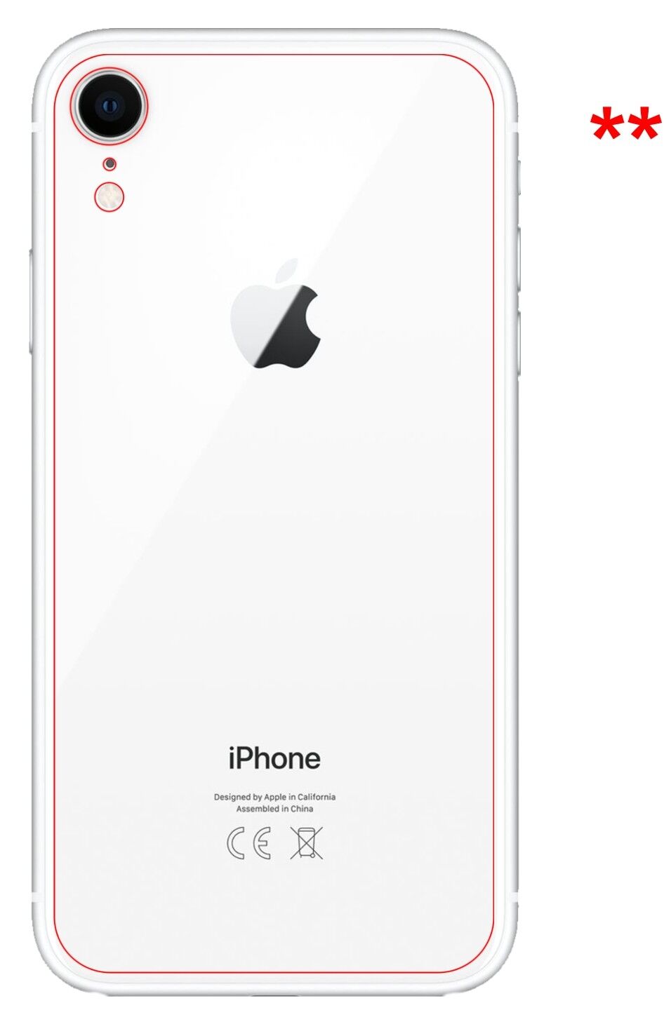 Dünne und klare Folie passend zugeschnitten für Apple iPhone XR Rückseite