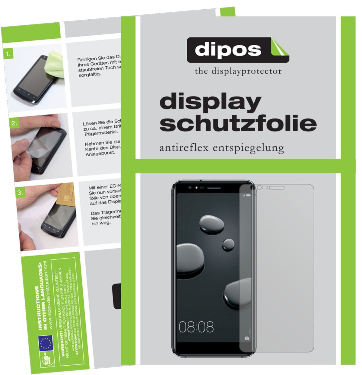 HaierP10 mit aufgebrachter dipos Displayschutzfolie, die lästige Fingerabdrücke minimiert