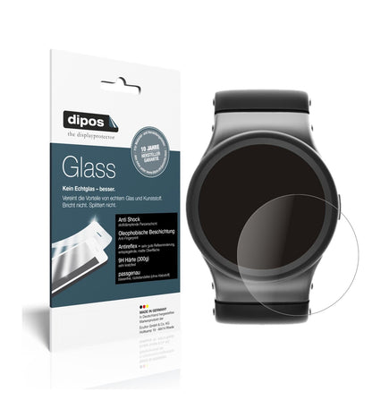 Matte Displayschutzfolie von dipos passend für 56 mm Durchmesser Uhr, 9H kratzfest und blasenfrei montiert