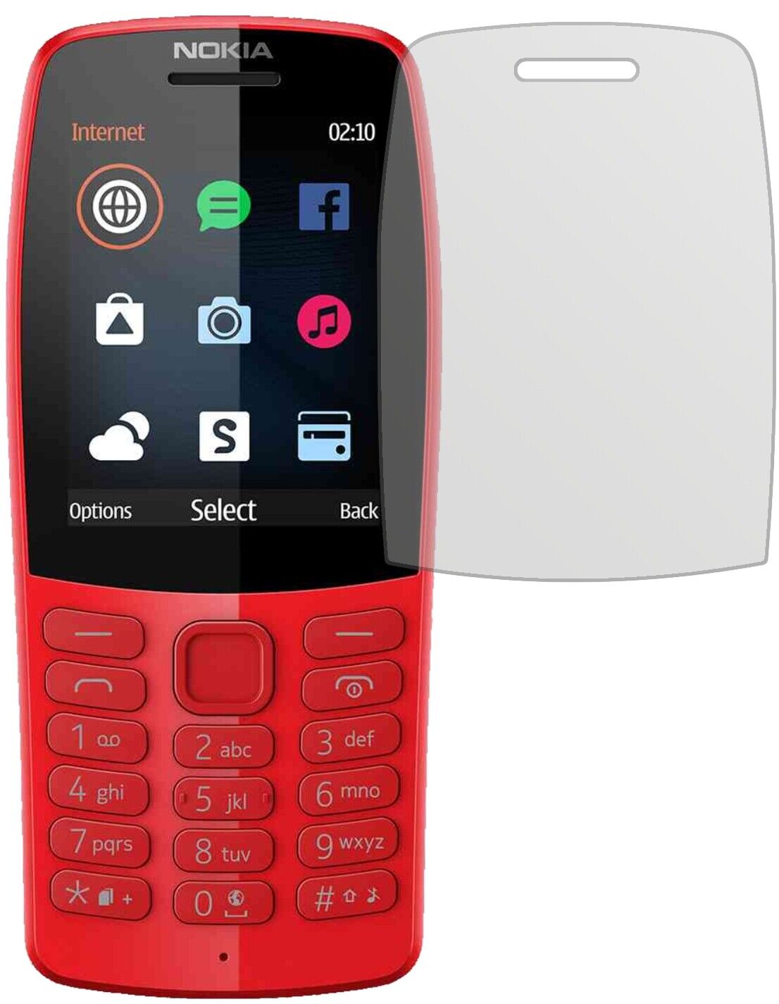 Matte Displayschutzfolie von dipos passend für Nokia 210, präziser Zuschnitt und blasenfrei montiert