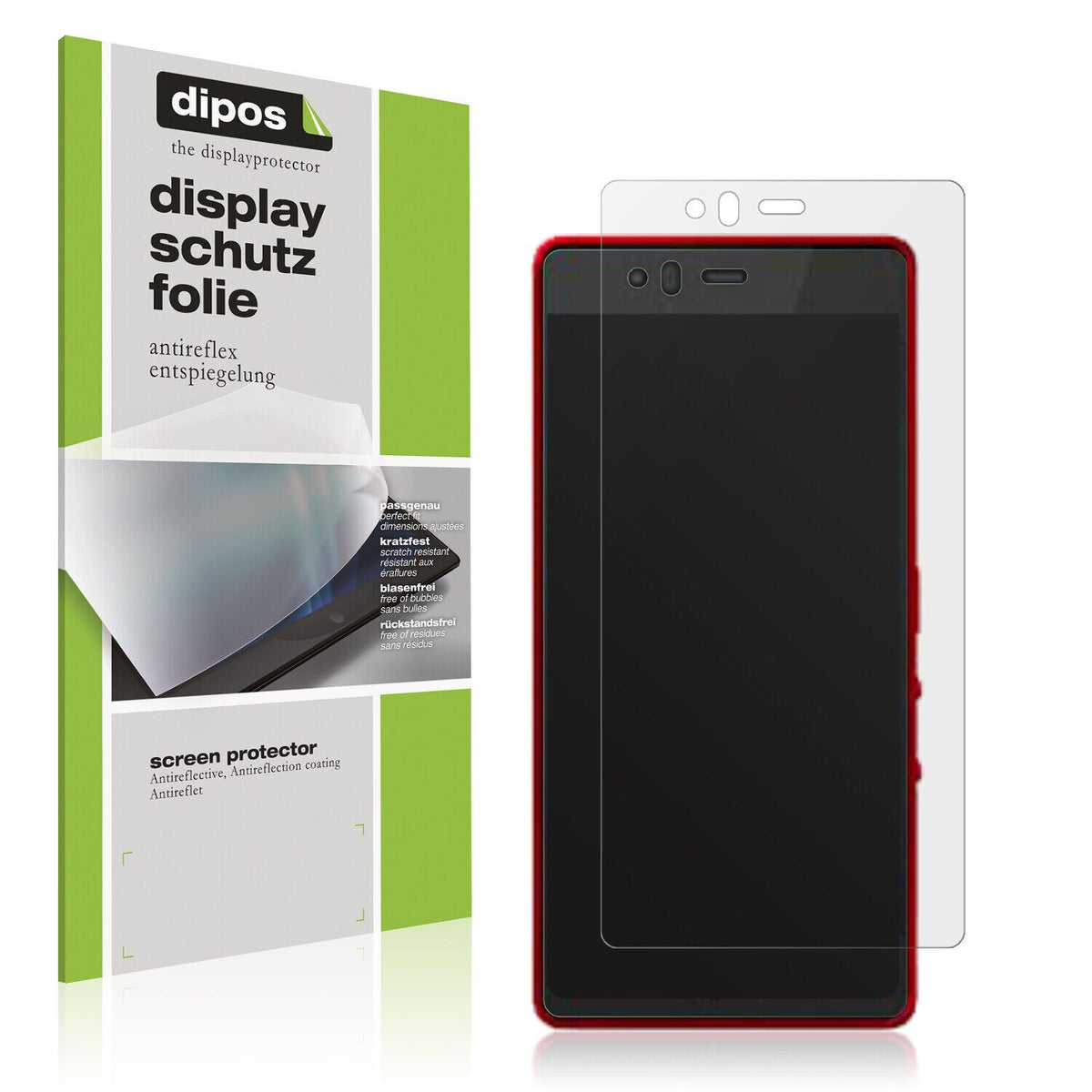 Matte Displayschutzfolie von dipos passend für Fujitsu Arrows M04, präziser Zuschnitt und blasenfrei montiert