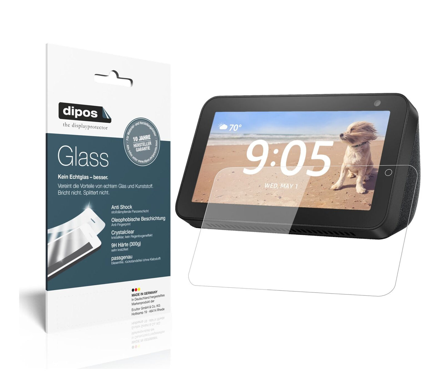 1x 9H Schutzfolie für Amazon Echo Show 5 Panzerfolie