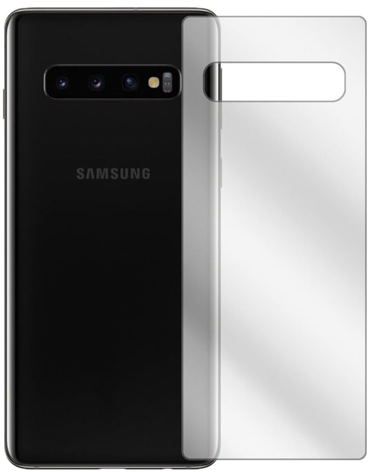 Klare Displayschutzfolie von dipos passend für Samsung Galaxy S10 Plus Rückseite, präziser Zuschnitt und blasenfrei montiert