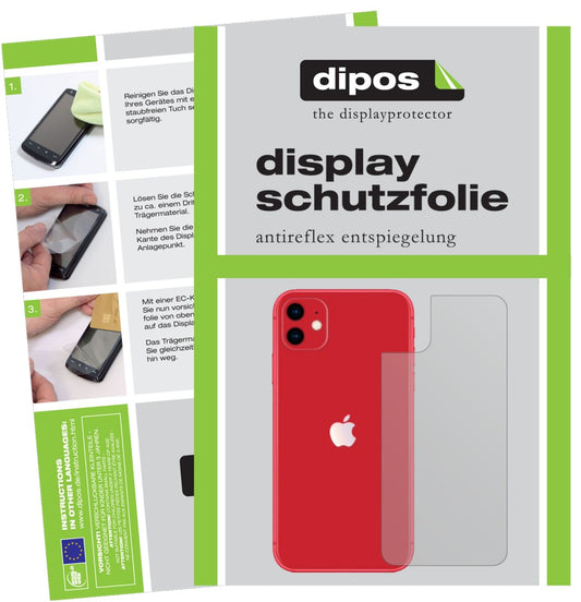 3x Schutzfolie matt für Apple iPhone 11 Rückseite Display-Schutzfolie